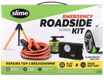 Slime Emergency Roadside Kit with Tire Inflator, Jumper Cables and Tire Sealant
