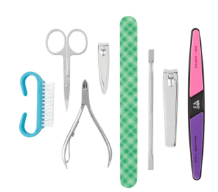 Equate Tip-to-Toe Personal Manicure & Pedicure Kit, 8 Pieces