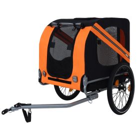 Large Folding Bike Trailer for Dogs – 120LB Capacity All-Terrain Pet Carrier, Durable Steel Frame for Cycling, Jogging, Camping & Outdoor Adventures