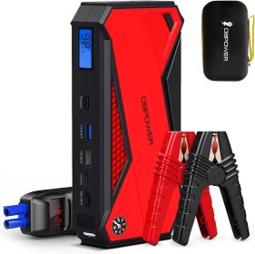 DBPOWER Peak 1600A 18000mAh Portable Car Jump Starter( up to 7.2 Gas;  5.5L Diesel Engines) Battery Booster with Smart Charging Port;  LCD Displa