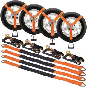 VEVOR Ratchet Tie Down Straps Kit, 2" x 120" Tire Straps, 5512 LBS Working Load, 11023 LBS Breaking Strength