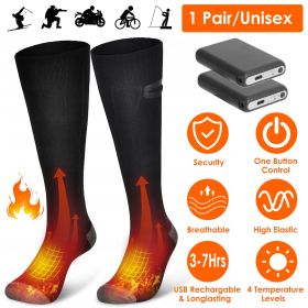 Electric Heated Socks for Men Women Battery Powered Heated Socks Rechargeable Feet Warmer with 4 Temperature Levels Indoor Outdoor Machine Washab