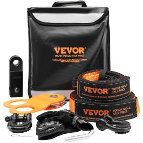 VEVOR Off-Road Recovery Kit, 3" x 30', Heavy Duty Winch Recovery Kit with 30000 lbs Tow Straps, 44092 lbs D-Ring Shackles, Shackle Receiver