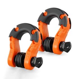 Heavy Duty Off Road Vehicle D-Ring Recovery Shackle for Jeep Truck (Color: Orange, Type: Towing Accessories)