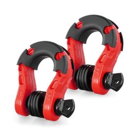 Heavy Duty Off Road Vehicle D-Ring Recovery Shackle for Jeep Truck (Color: Red, Type: Towing Accessories)